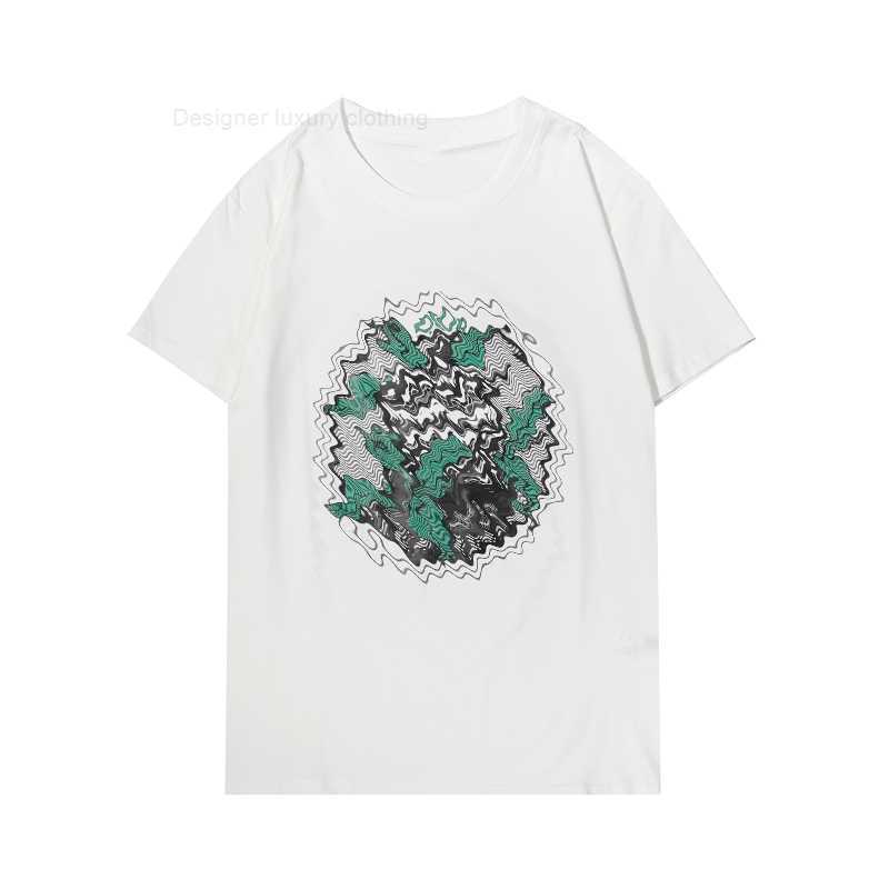 

Luxury Designer 2023 New Ice Porcelain Cotton Plant Printed Short Sleeve Loose Half Sleeve T -Shirt For Men And Women High Edition, White