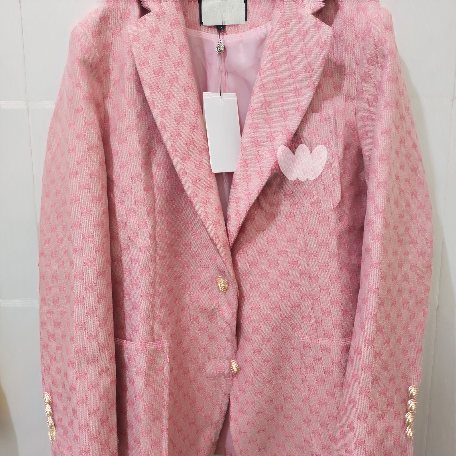 

Women's Suits & Blazers Feature Crop G Blazer Designer Jacket businesswoman Ribbon Trimmed Double Breasted Geometric Jacquard, Tops