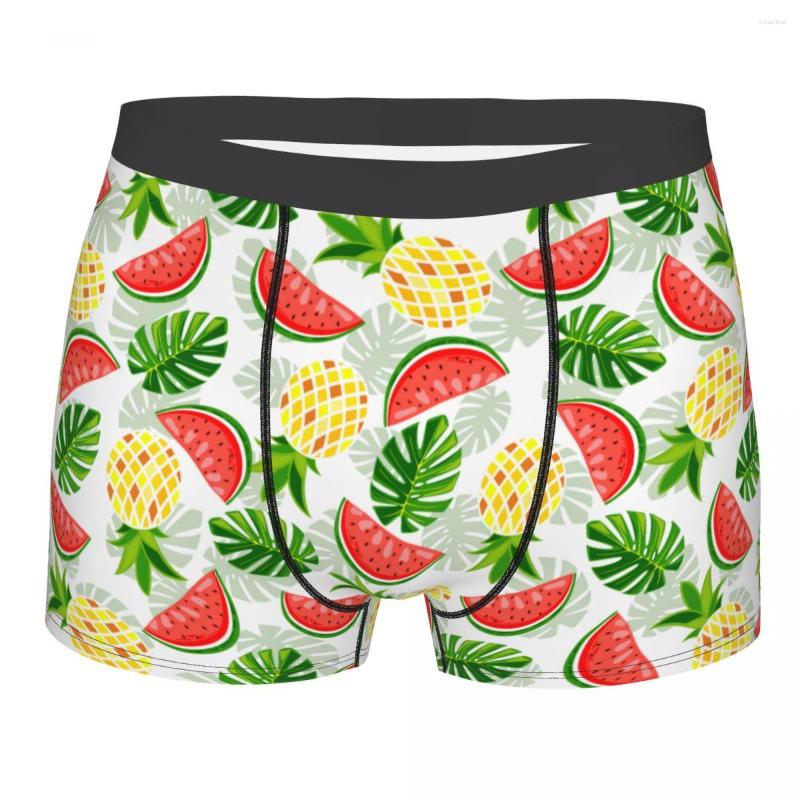 

Underpants Men' Summer Fruit Pineapple Watermelon Boxer Shorts Panties Breathable Underwear Homme Sexy -XXL, As the picture shows