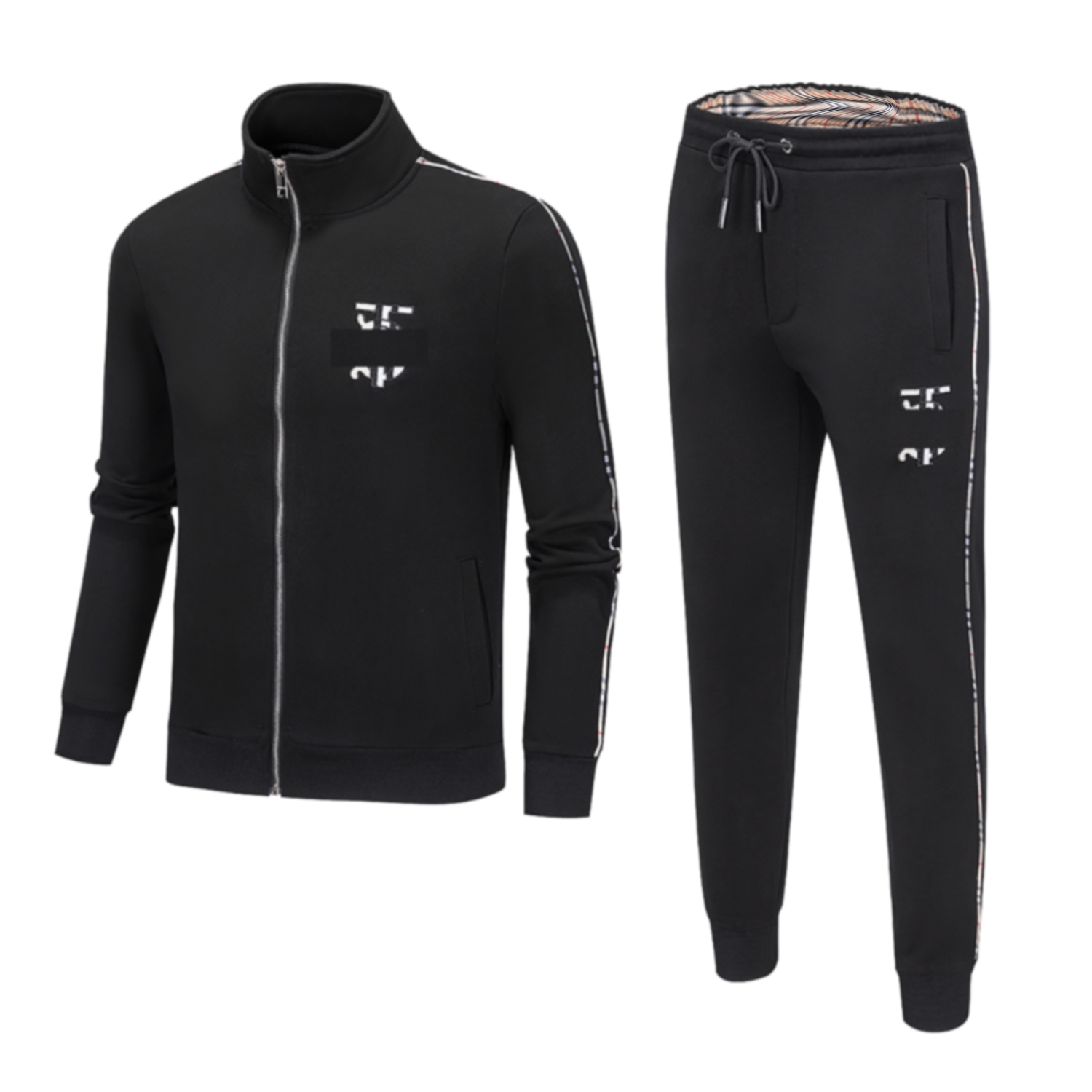 

2022 Men jacket Casual Solid Color designer Men's Tracksuits Set letter Splicing Printing SweatSuit, Black