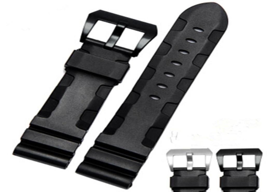

Rubber Band For Panerai Watch Silicone Strap Wrist Watchbands Black 2426mm8709241