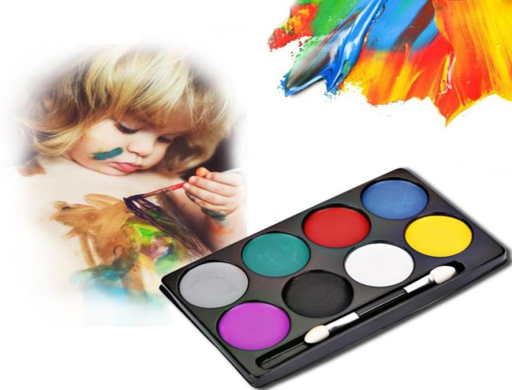 

Face Paint Makeup Nontoxic Water Paint Oil Halloween Christmas Party Fancy Dress Devil Fans Body Face Painting Primer 8 Colors2405531