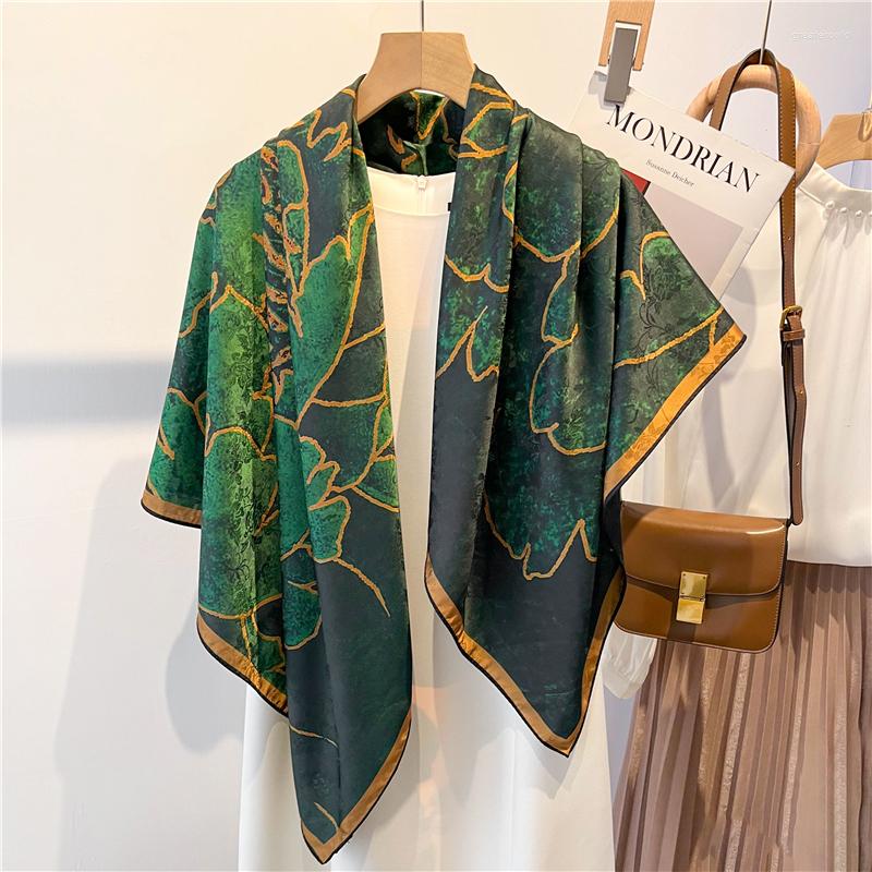 

Scarves 2023 Double-side Print Silk Square Scarf Women Fashion Headband Neckerchief Female Hijab Large Shawl Bandana
