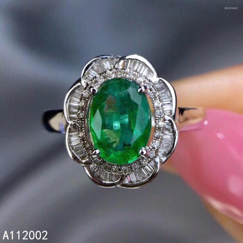 

Cluster Rings KJJEAXCMY Fine Jewelry Natural Emerald 925 Sterling Silver Adjustable Gemstone Women Ring Support Test Fashion Exquisite