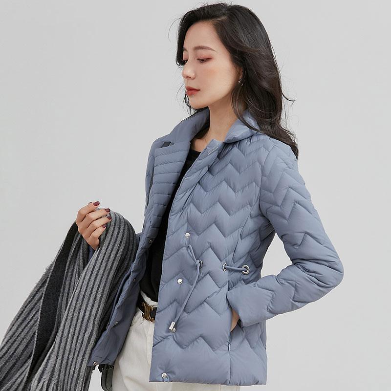 

Parkas NewBang Winter Women's White Down Jacket With Sashes Female Short Thick Warm Down Coat Turndown Collar, Beige