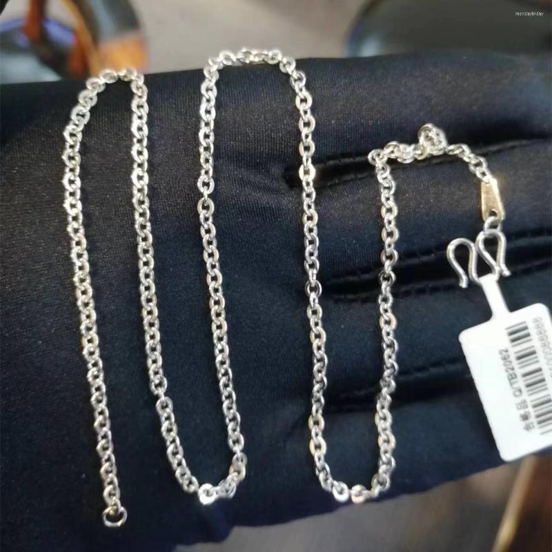

Chains Pt950 Pure Platinum 950 Chain Women Solid Long O Link Necklace 8g 17.5in L