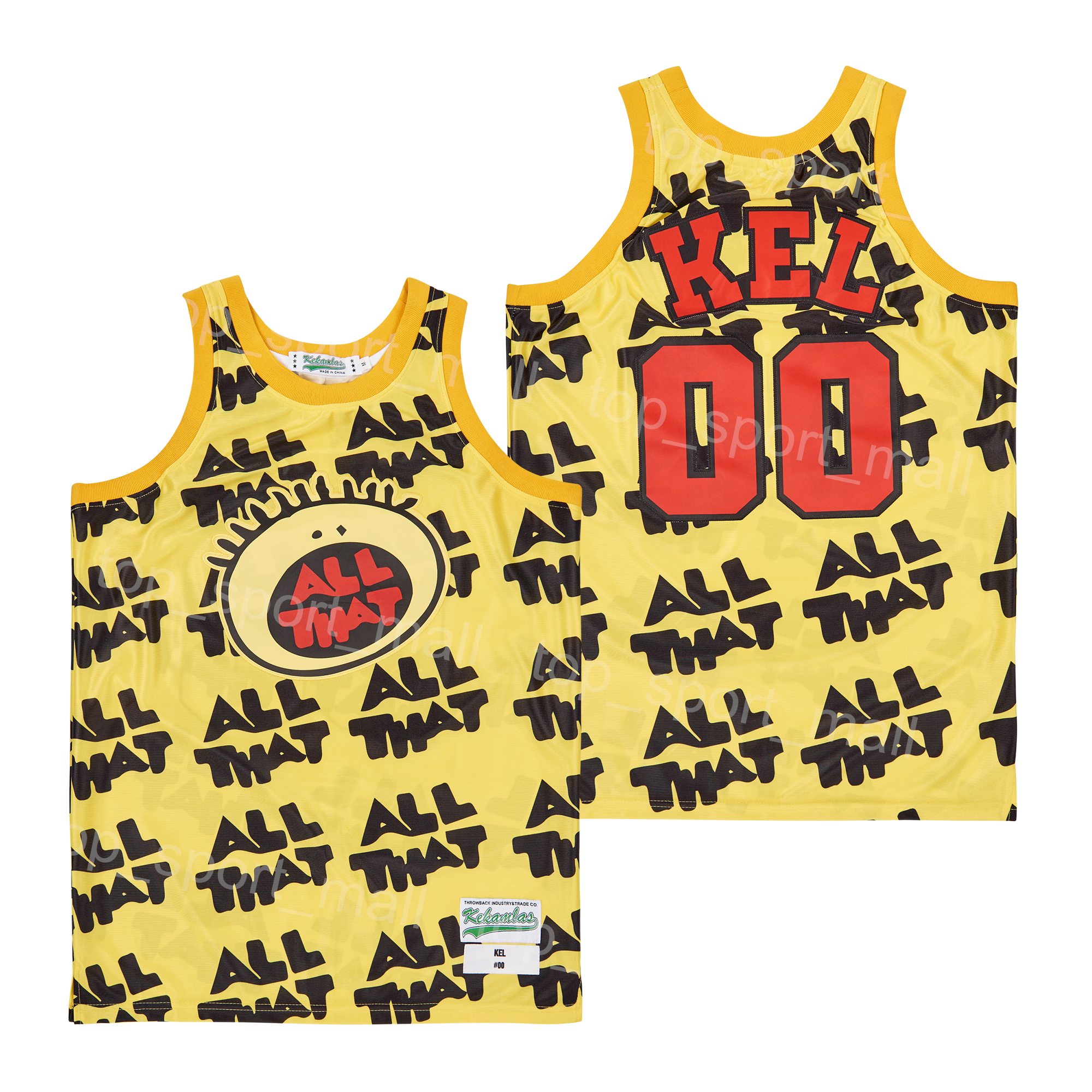 

Movie Basketball Film All That 00 Kel Jersey Mitchell TV Series show Summer STRIPED HipHop For Sport Fans Breathable Team Color Yellow Pure Cotton University High, White