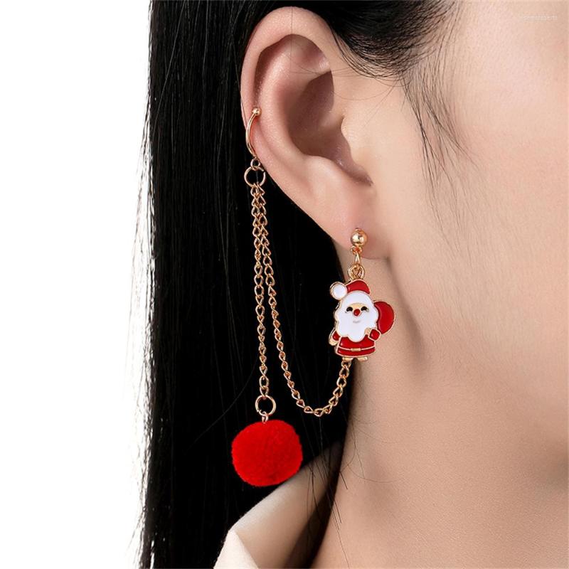 

Dangle Earrings Fashion Christmas Earring For Women Exquisite Gold Color Eardrop With Santa Claus Tree Pendant Jewelry Accessories Year Gift