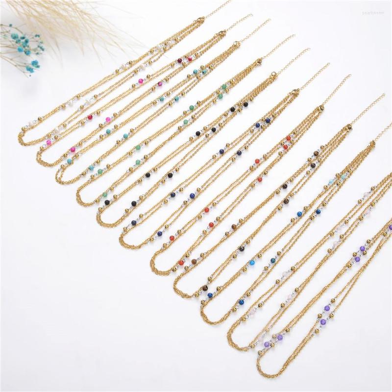 

Chains Summer Selling Stainless Steel Chain Various Colors Bead Necklace Beautifully Suitable For Ladies Jewelry