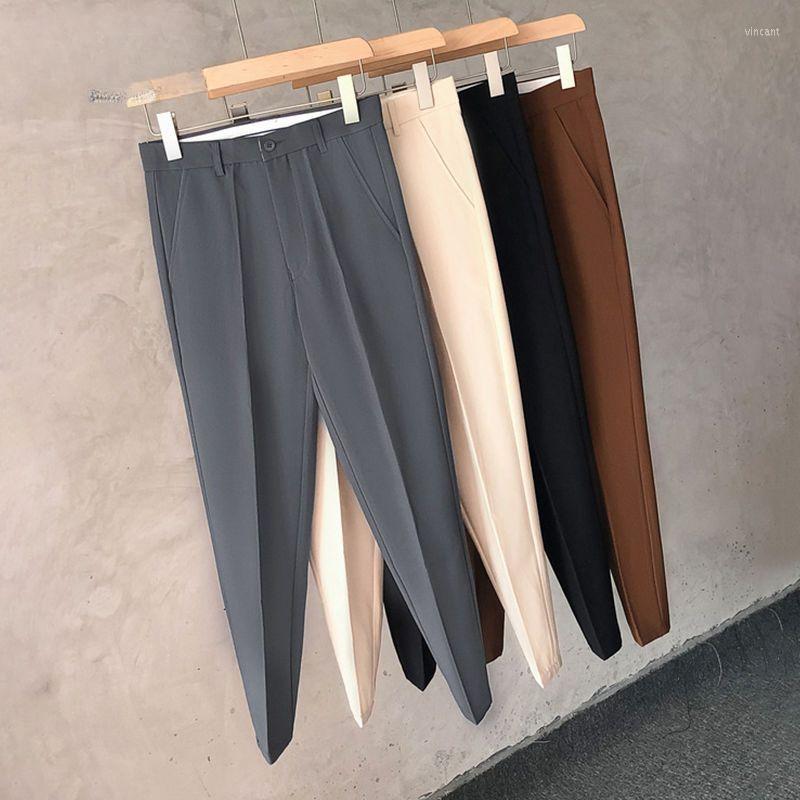 

Men's Suits Men Suit Pants Casual Office High Quality Cotton Trousers Business For Wedding Party Dress Social A01, Black