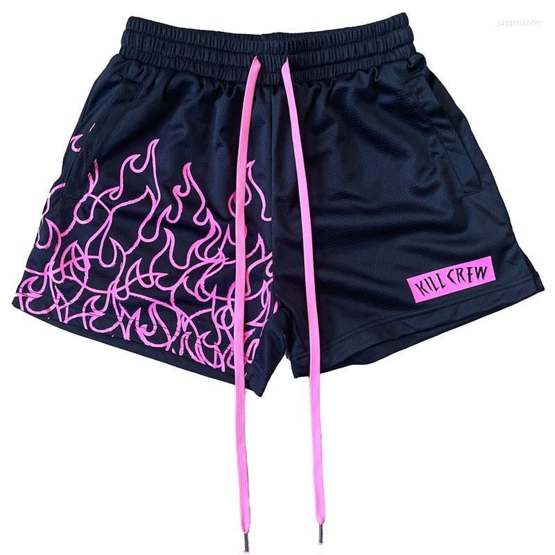 

Men's Shorts Summer Dried GYM Training Rose Orange Color, Black orange