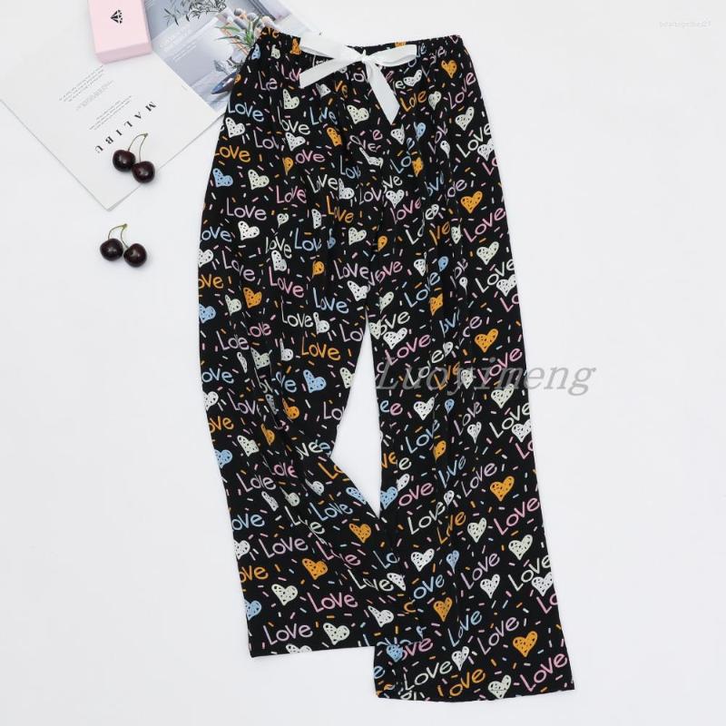 

Women's Sleepwear Spring Summer Sleep Wear Women Pajama Printed Loose Sleeping Bottoms Cotton Pants Female Ankle-Length Lounge Home Pant, Shorts