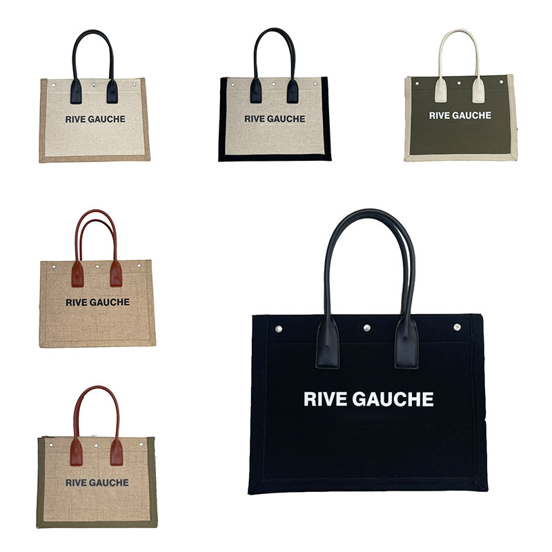 

Designer Rive Gauche Beach Tote Bag Women Handbag Luxury Fashion Shopping Handbags Top Linen Large Bags Canvas Travel Satchel Wallet Totes