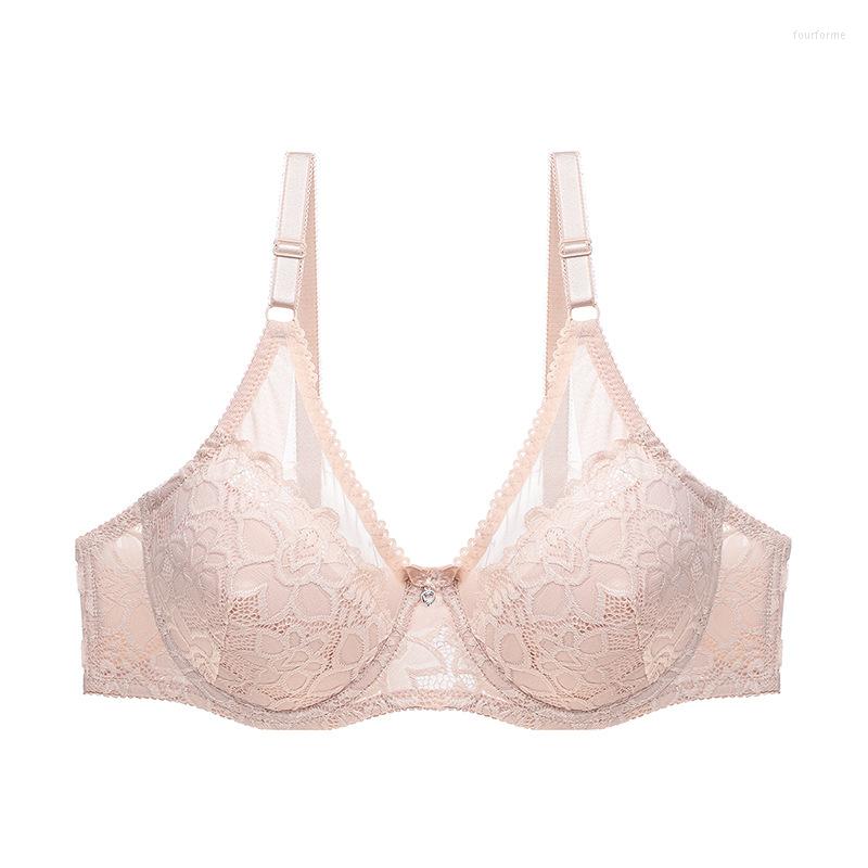 

Bras 2023 C D Cup Women Bra Lace Ultra-thin Perspective Solid Intimates Lingerie And Underwear, Beige