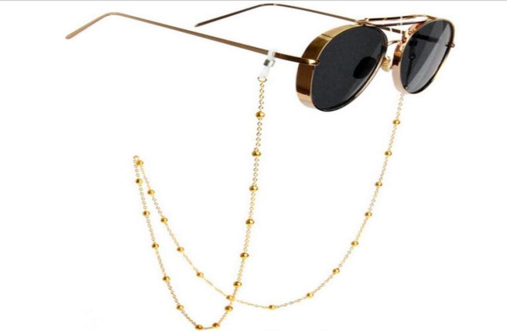 

Eyeglass Chain Sunglasses Reading Beaded Glasses Chains Eyewear Rope Lanyards Rose Gold Silver Glass Cord Neck Strap 4 colors3509245