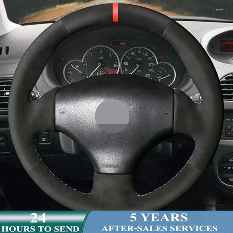 

Steering Wheel Covers Customized Car Cover Non-Slip Suede Leather Braid For 206 1998-2005 SW 2003-2005 CC 2004 2005