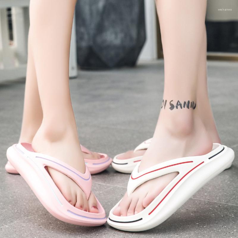 

Slippers Men's Home Simple Fashion Soft Bottom Non-slip Bathroom Flip-flops Women Flat Casual Sandals Chanclas De Hombres, White
