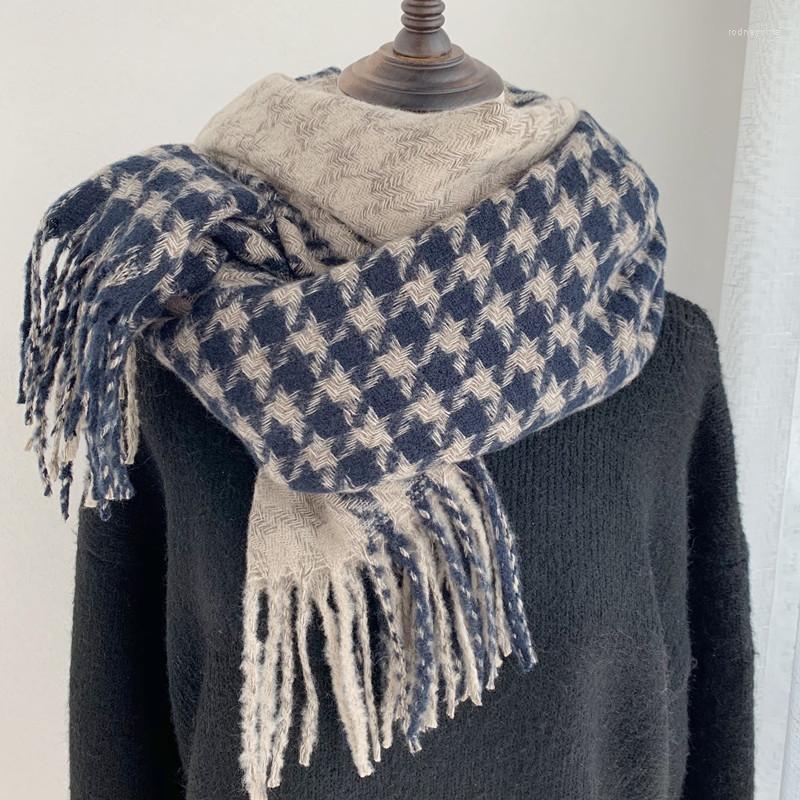 

Scarves 2023 Fashion Plaid Scarf Women's Winter Thicken Neck Warm Long Tassel Ladies Shawl Wrap Foulard Femme Hijab Stoles