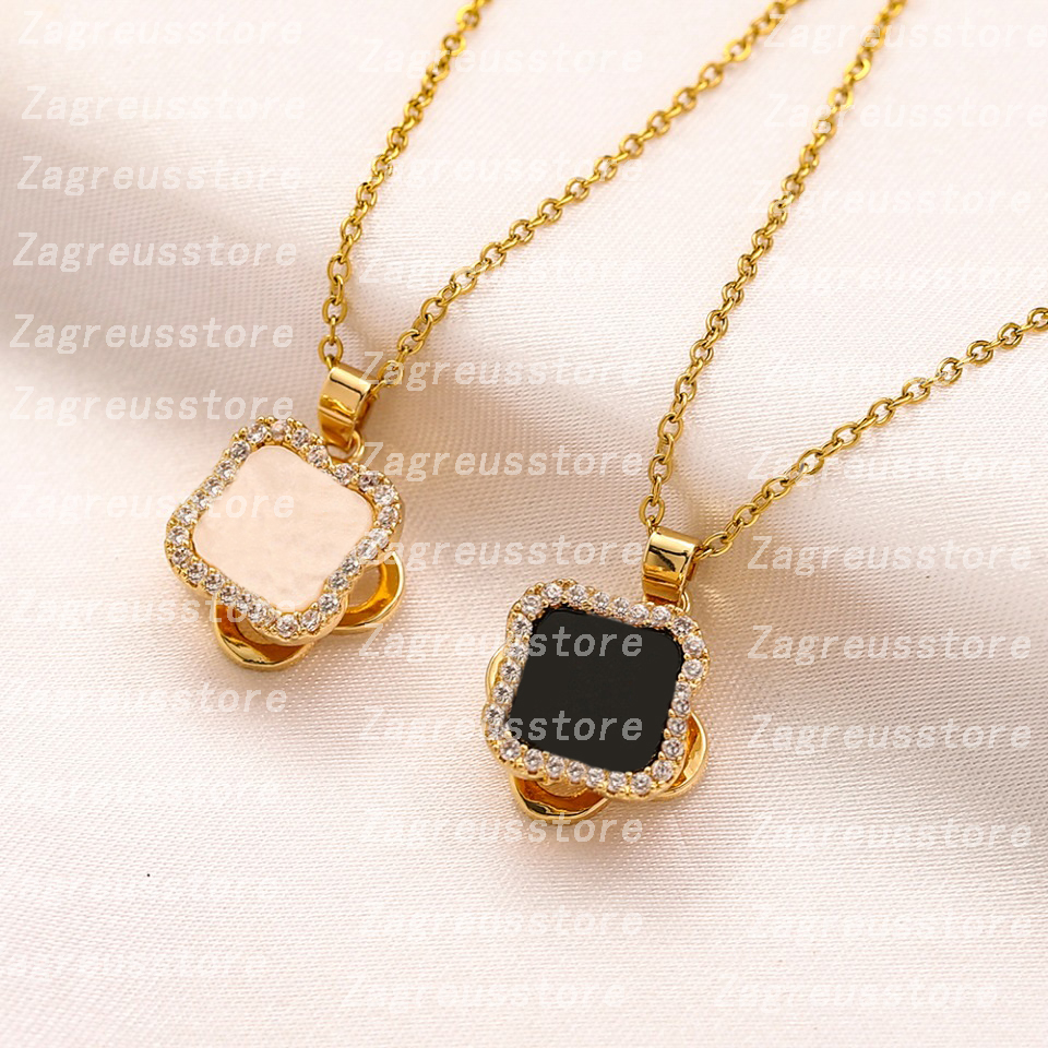 

Elegant Fashion Charm Pendant Necklace 4/Four Leaf Clover Designer Jewelry Gold Plated For Women Men Chain Necklaces Wedding Gift High Quality 40.5cm+5cm