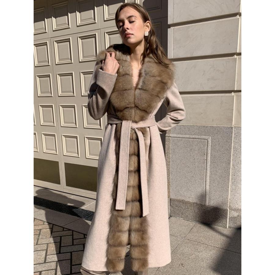 

Fur Best Selling Fur Coat Women Natural Fur Jacket Wool Blend Overcoat Autumn Cardigan Fashion