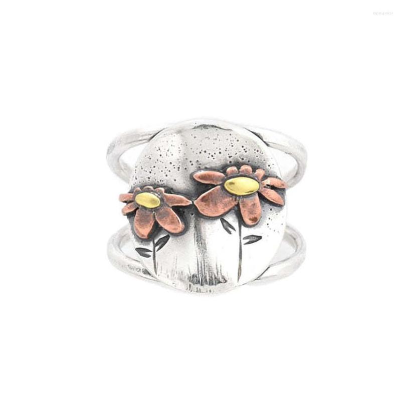 

Cluster Rings 2023 Ins Vintage Trendy Odd For Women Retro Flower Bohe Alloy Creative Niche Plant Jewelry Geometric Accessories Gifts