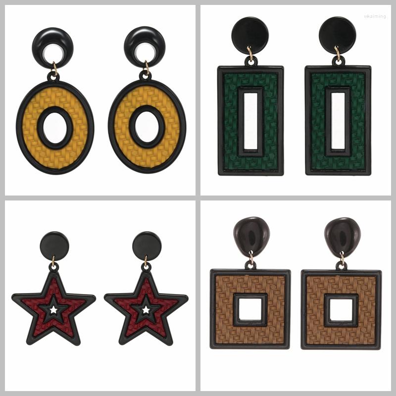 

Dangle Earrings Women's Acrylic Geometric Big Drop Statement Round Star Rectangle Earring Design Stylish Jewelry Gifts