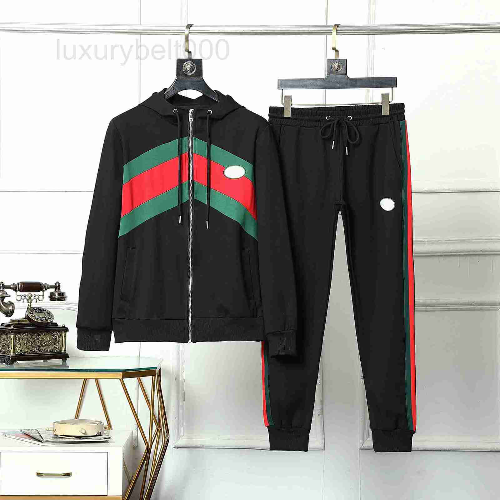 

Men's Tracksuits Designer 2023 Tracksuit Clothing colpus letter stripe womens zipper Stripe running Suits Red green stitching patchwork pants jacket white black