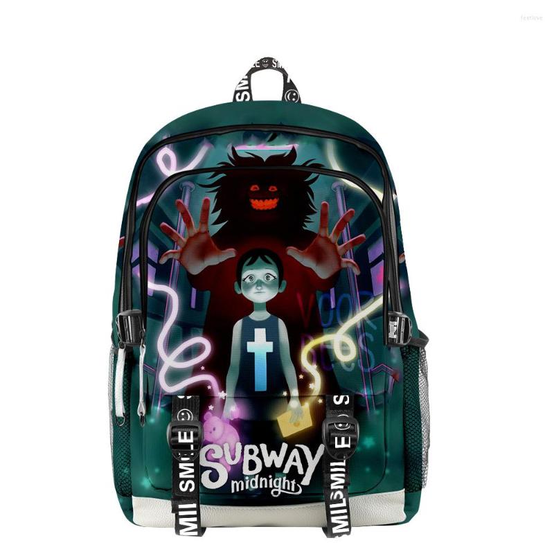 

Backpack Subway Midnight Game Zipper School Bag Unique Daypack Traval Oxford Cloth, 3d