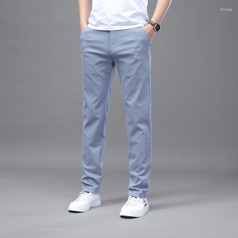 

Men's Pants 2023 Casual Male Stretch Business Straight Trousers Men Office Breathable Men's Classic 6 Colors, Blue
