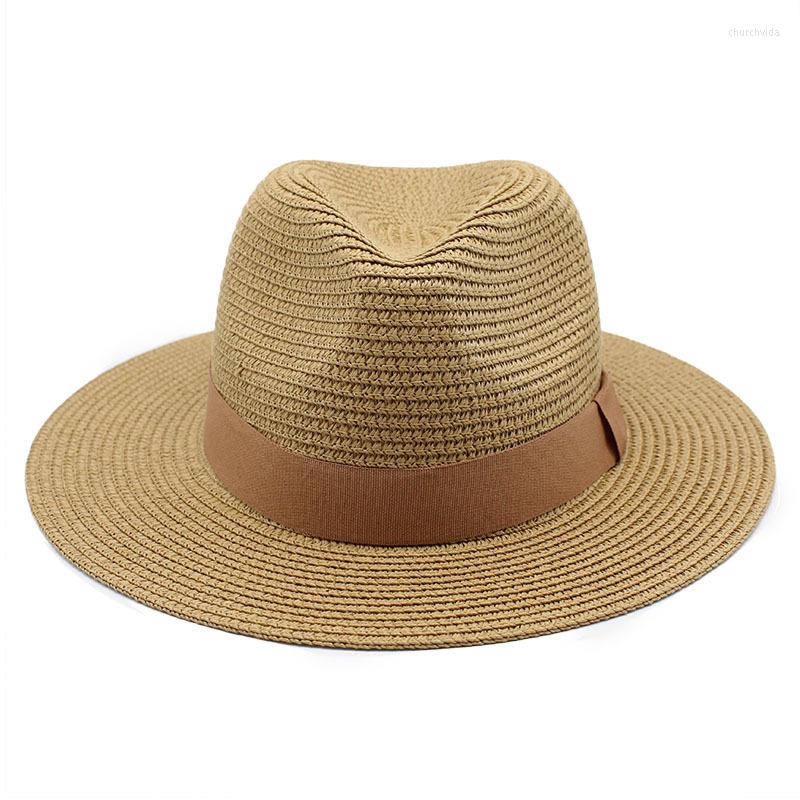 

Wide Brim Hats 2023 Summer Casual Paper Straw Sun Men Panama Trilby Jazz Hat Outdoor UV Protection Beach Cap Bonnet, Orange