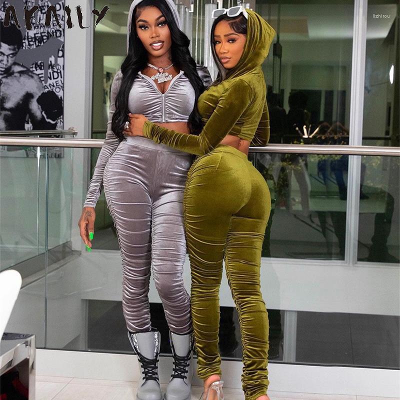 

Women' Two Piece Pants Akaily Autumn Ruched 2 Sets Tracksuit Womens Outfits 2023 Zip Up Cropped Hoodies And Long Ladies Sweatsuits, Auburn