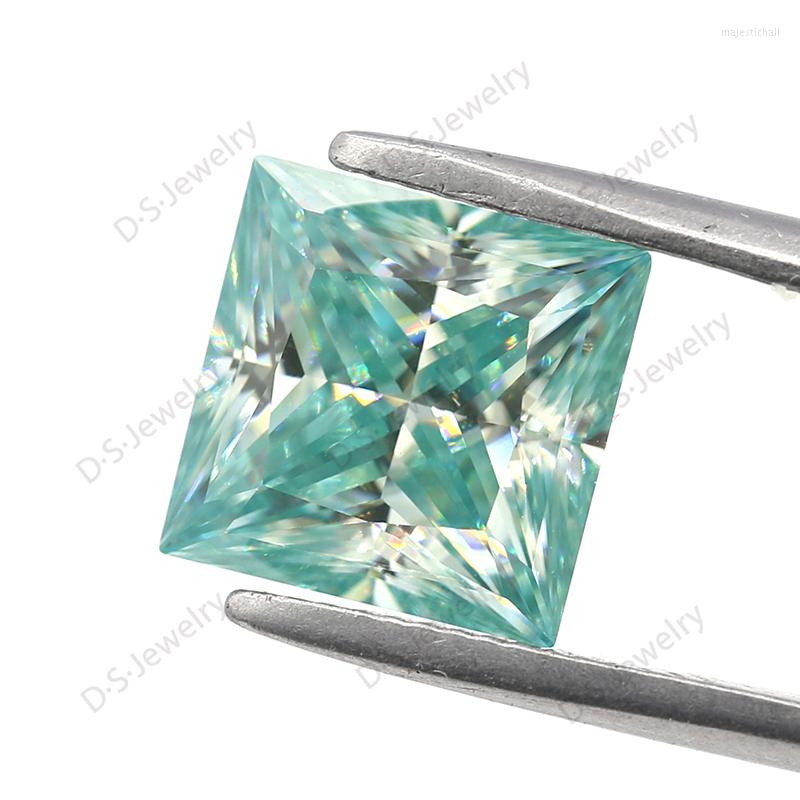

Loose Diamonds Square Shaped Brilliant Cut Blue Moissanite Princess Stone 8x8mm Excellent Jewelry Making