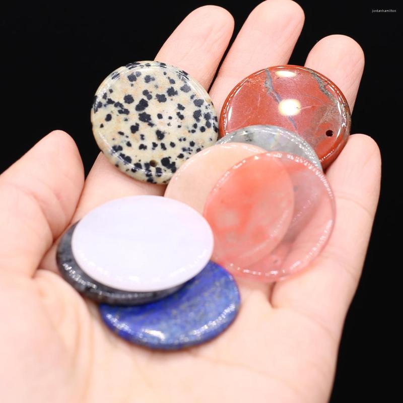 

Pendant Necklaces Natural Agates Stone Round Shape Flash Labradorite Rose Quartzs For Making DIY Jewerly Necklace 30mm