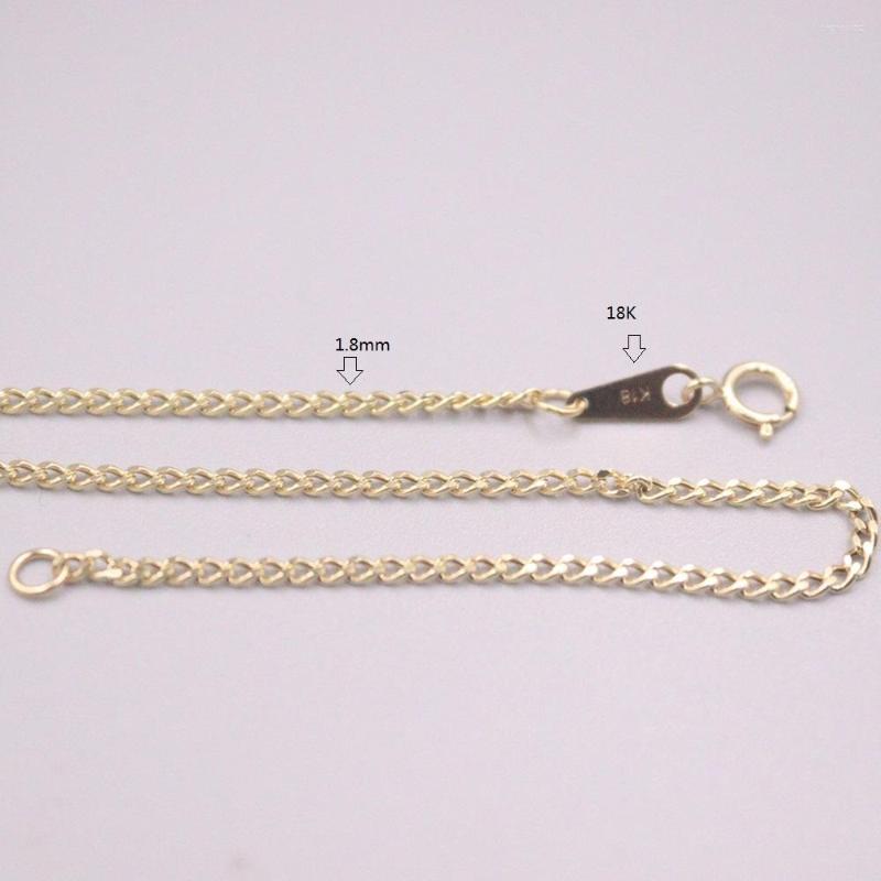 

Chains Real 18K Yellow Gold 1.8mm Curb Link Chain Necklace 18inch Length Stamp