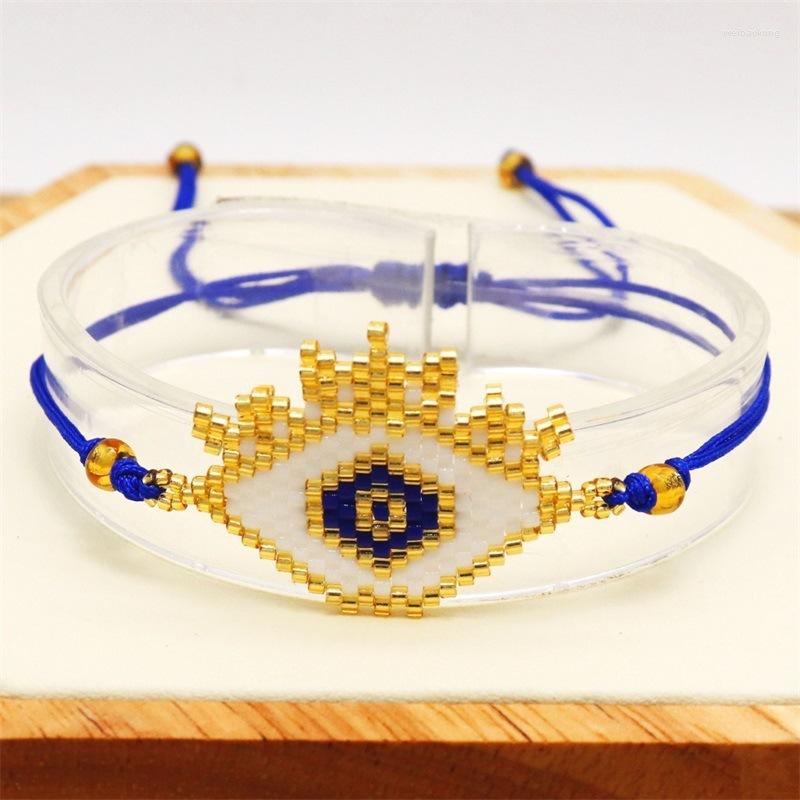 

Strand Beaded Bracelet Hand Woven Eye Fashion Nation Simplicity Versatile Adjustable Bohemia Unisex Rice Ball