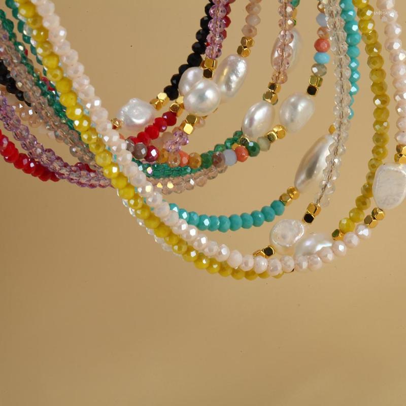 

Choker Freshwater Pearls Natural Stone Bead Necklace For Women Bohemian Stainless Steel Adjustable Collars Pendant