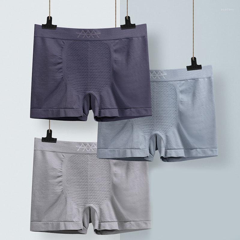 

Underpants Male Panties Breathable Men's Shorts U Convex Pouch Plus Size Pure Color High Elasticity Men Boxer Homme Nylon, Blue
