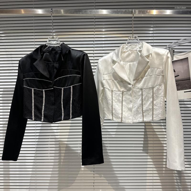 

Women' Jackets High-End Light Luxury Fashionable Beaded Suit Jacket 2023 Early Spring Design Sense Niche Fashion Versatile Short Coat, Black