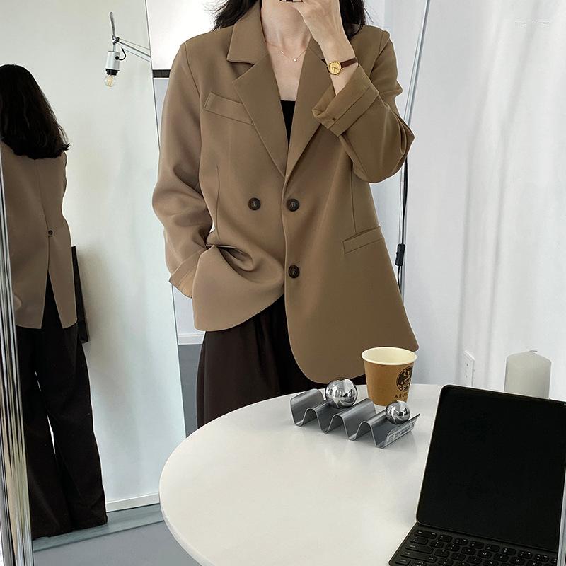 

Women's Suits Buttoned Back Split Silhouette Small Suit Casual Women's Design Temperament Coat Blazer Women, Black