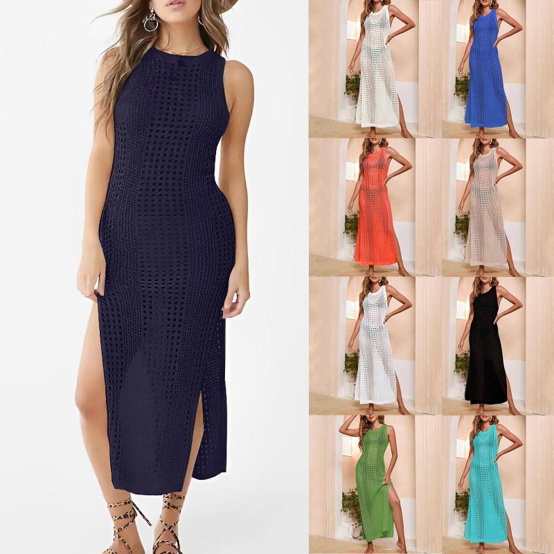 

Women's Swimwear Beach Cover Ups For Women Cotton Sexy Swimsuit Up Bride Hollow Dress Bikini, Beige