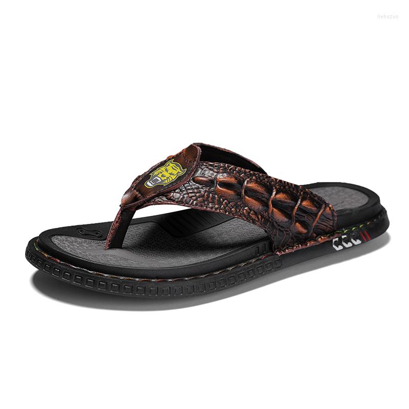 

Slippers Large Size Flip Flops Spring Sandals For Men, Yellow brown