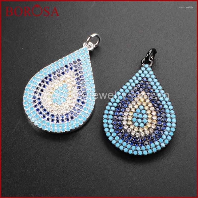 

Pendant Necklaces BOROSA Water Drop Shape Paved CZ Cubic Zirconia Rhinestone Crystal Delicate Pendants Gift For Woman Fashion Jewelry WX270