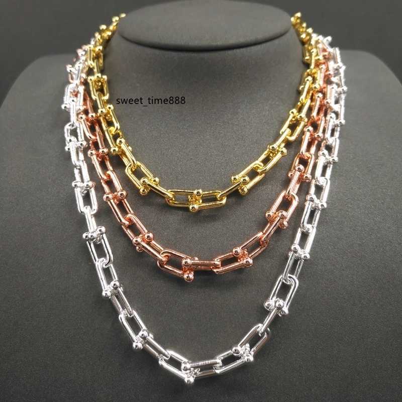 

925 Sterling Silver Necklace for Women Hardwear Series Chain Link Necklace Charm Small U Type Necklaces Luxury Brand Jewelry