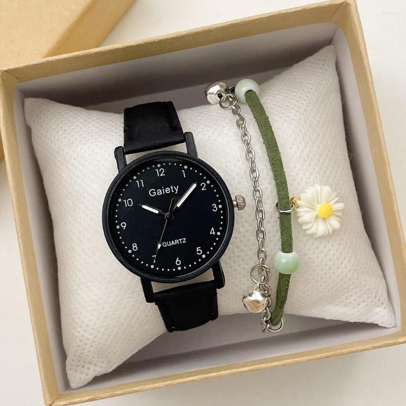 

Wristwatches Gaiety Brand 2pcs Set Watches Women Fashion Casual Quartz Wristwatch Ladies Simple Watch For Female Clock, 2pcs set watch g684