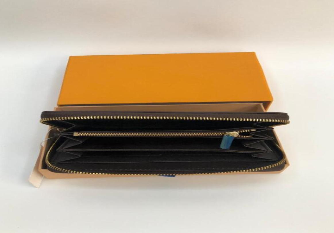 

Whole fashion single zipper men women leather wallet lady ladies long purse with orange box card8711041, Red