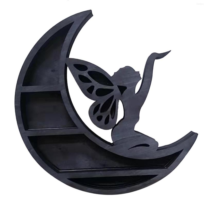 

Jewelry Pouches Moon Elf Crystal Wooden Shelf Heart Shaped Essential Oil Display Wall Living Room Home Rack B