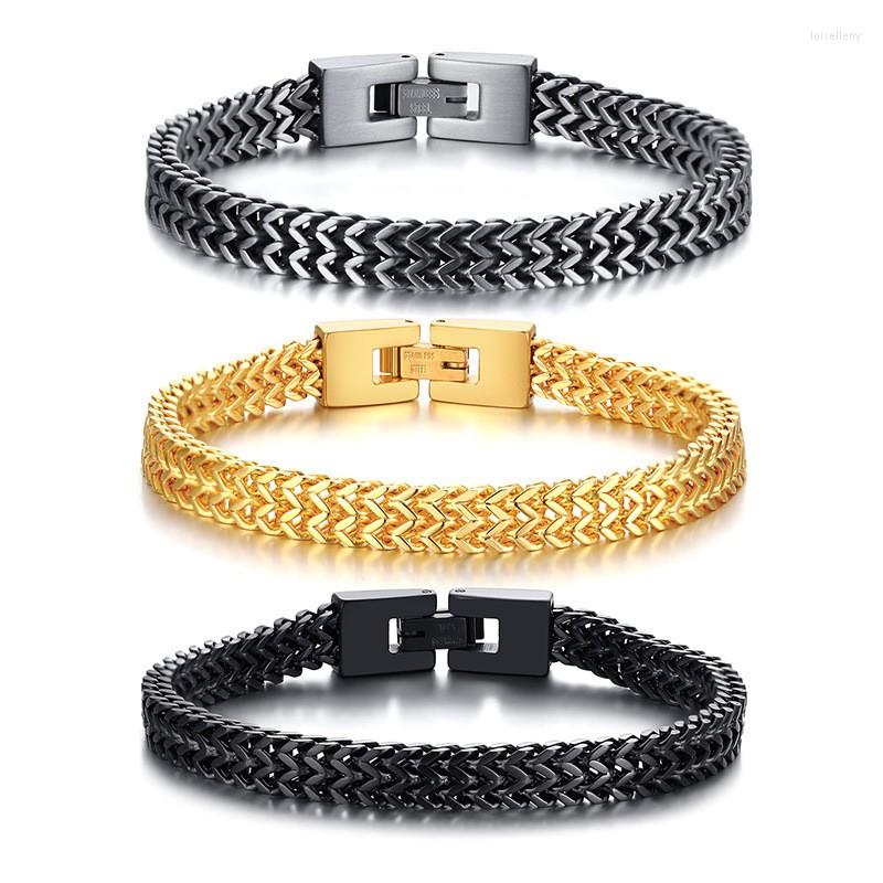 

Link Bracelets 100pcs/Lot Fashion Hip Hop Stainless Steel Keel Chain High Quality Titanium Bracelet Simple Men's Jewelry