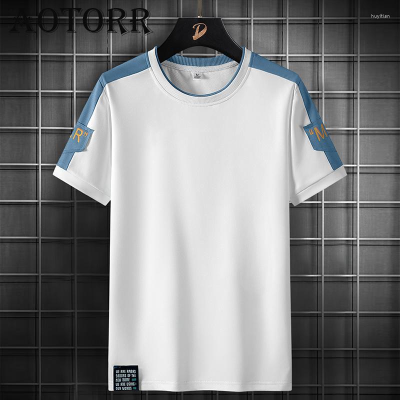 

Men's T Shirts Summer Casual Men Short Sleeve Shirt Harajuku Fashion Korean Tops Tee Man Slim Fit Clothing Streetwear Patchwork Trend, Lywb2115green