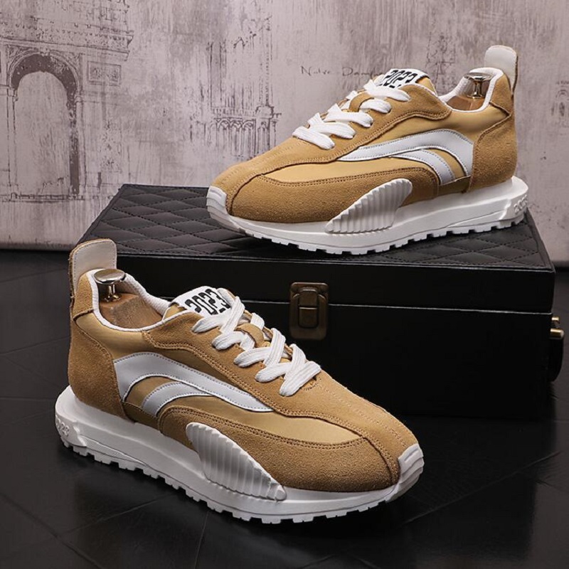 

Men Mixed Color Patchwork Breathable Shoes Causal Flats Platform Loafers Sports Wallking Sneakers Zapatos Hombre D2H29, White