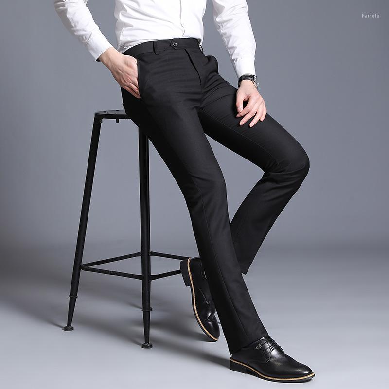 

Men's Suits Summer Men Dress Pants Suit Straight Business Office Trousers Classic Male Black Mens Formal, Wine red
